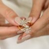 925 Sterling Silver Diamond Flower Ring - Image 3