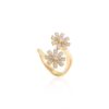 925 Sterling Silver Diamond Flower Ring - Image 4