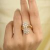 925 Sterling Silver Diamond Flower Ring - Image 5