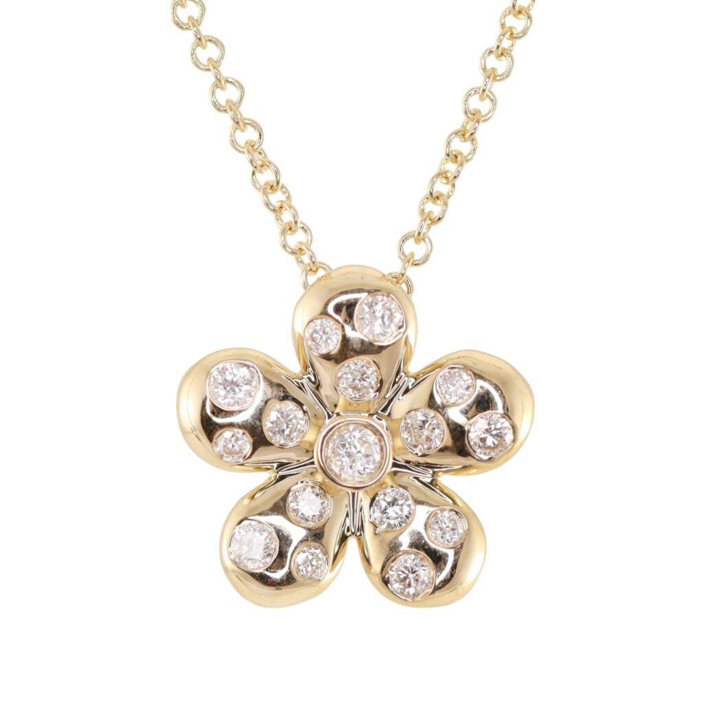 925 Sterling Silver Diamond Flowerbomb Necklace