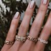 Sterling silver ring accented with premium CZ diamond pave detail