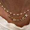 925 Sterling Silver Diamond GOOD LUCK Necklace On Ball Chain - Image 2