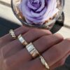925 Sterling Silver Diamond Grande Ribbed Ring - Image 2