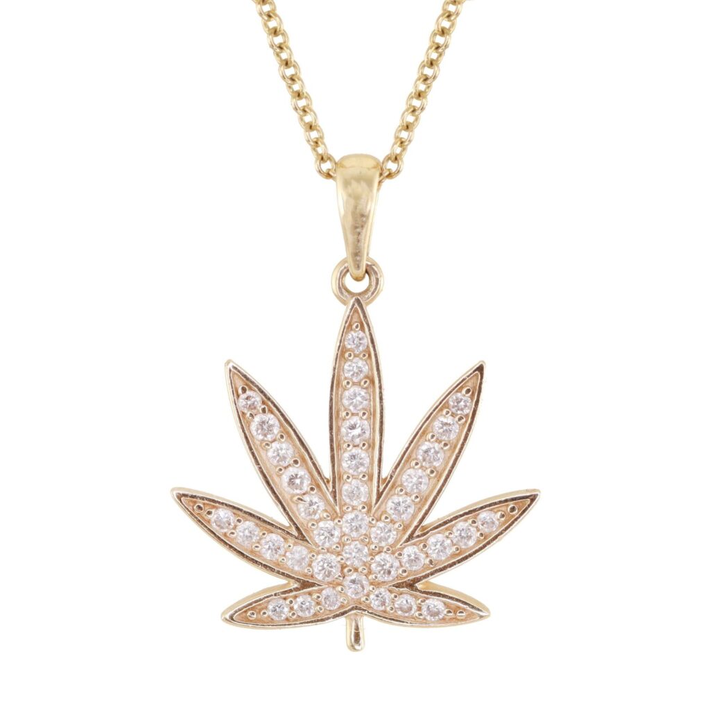 925 Sterling Silver Diamond Grande Sweet Leaf Necklace
