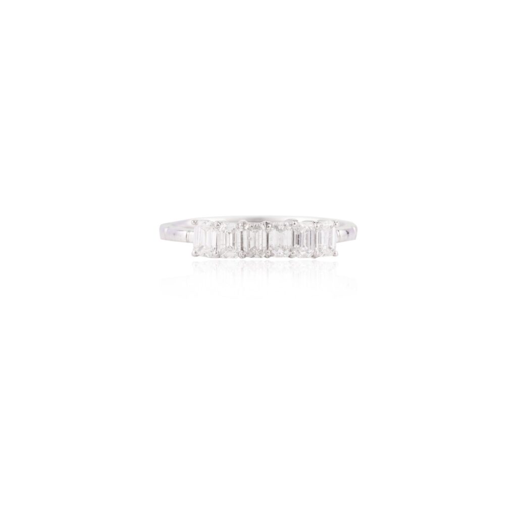 925 Sterling Silver Diamond Half Eternity Band