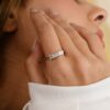 925 Sterling Silver Diamond Half Eternity Band - Image 4