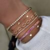 925 Sterling Silver bracelet finished with thick gold plating