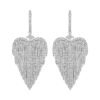 925 sterling silver heart fringe earrings with Premium CZ diamonds