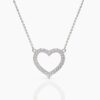 925 Sterling Silver Diamond Heart Necklace - Image 4