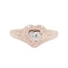 925 Sterling Silver Diamond Heart Signet Pinky Ring
