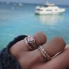 925 Sterling Silver Diamond Heart Signet Pinky Ring - Image 2