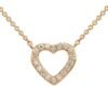 Gold-plated heart necklace with pave-set CZ diamond detailing