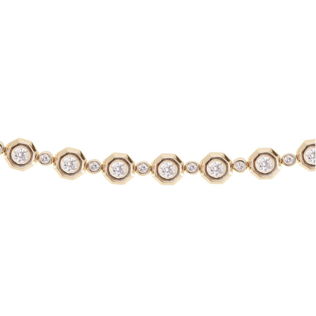 925 Sterling Silver Diamond Honey Comb Tennis Bracelet