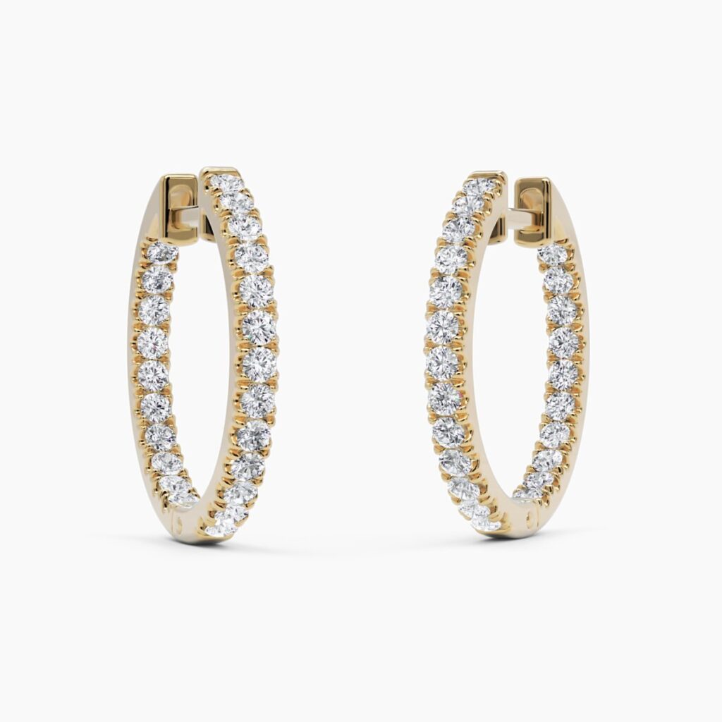 925 Sterling Silver Diamond Huggie Earrings