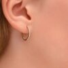 925 Sterling Silver Diamond Huggie Earrings - Image 3