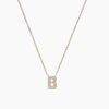 925 Sterling Silver Diamond Initial B Necklace