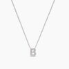 925 Sterling Silver Diamond Initial B Necklace - Image 5