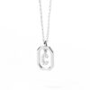 925 Sterling Silver Diamond Initial C Dangle Pendant Necklace