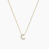 925 Sterling Silver Diamond Initial C Necklace