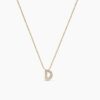 925 Sterling Silver Diamond Initial D Necklace