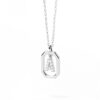 925 Sterling Silver Diamond Initial Dangle Pendant Necklace