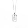 925 Sterling Silver Diamond Initial E Dangle Pendant Necklace