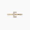 925 Sterling Silver Diamond Initial E Ring
