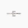 925 Sterling Silver Diamond Initial E Ring - Image 6