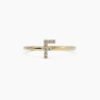 925 sterling silver initial F ring with diamond accents