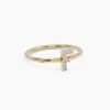 Gold-plated ring with premium CZ diamond initial detail