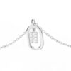 925 Sterling Silver Diamond Initial H Dangle Pendant Necklace - Image 3