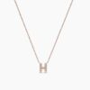 925 Sterling Silver Diamond Initial H Necklace - Image 6