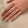 Diamond initial ring measuring 7.3mm by 5.0mm