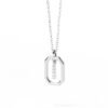 925 Sterling Silver Initial I dangle pendant necklace with diamond accent