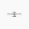 925 Sterling Silver Diamond Initial I Ring - Image 6