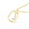 J dangle pendant necklace with sparkling stone and simple styling