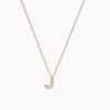 925 Sterling Silver Diamond Initial J Necklace