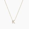 925 Sterling Silver Diamond Initial K Necklace