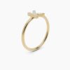 925 Sterling Silver Diamond Initial K Ring - Image 2