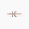 925 Sterling Silver Diamond Initial K Ring - Image 7