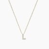 925 Sterling Silver initial L necklace with gold plating