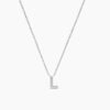 Initial L necklace with 7.3mm by 5.0mm pendant detail