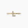 925 Sterling Silver Diamond Initial L Ring
