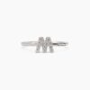 925 Sterling Silver Diamond Initial M Ring - Image 5