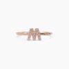 925 Sterling Silver Diamond Initial M Ring - Image 6
