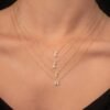 925 sterling silver initial N necklace with thick gold plating