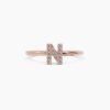 925 Sterling Silver Diamond Initial N Ring - Image 7