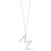 Sterling silver initial necklace with delicate diamond-inspired accents