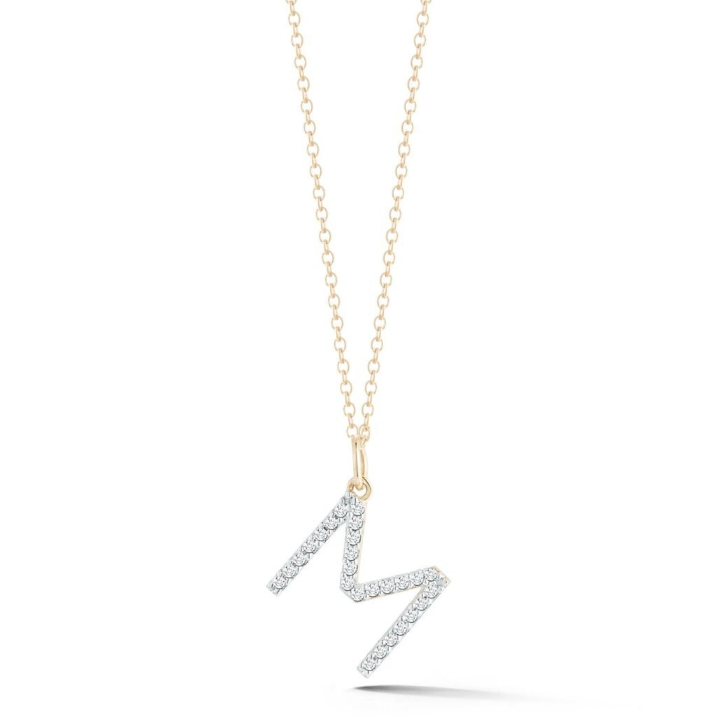 925 Sterling Silver Diamond Initial Necklace