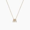 925 Sterling Silver Diamond Initial Necklace